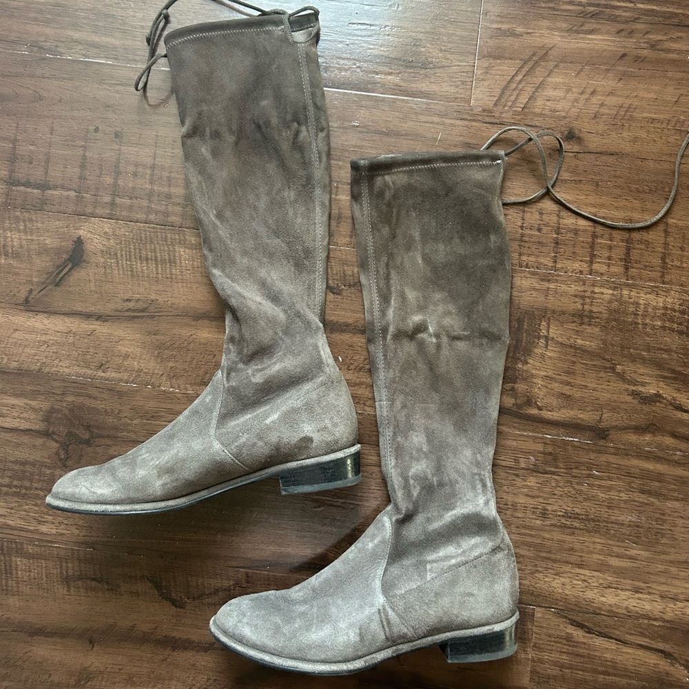 Stuart Weitzman Gray Suede Boots